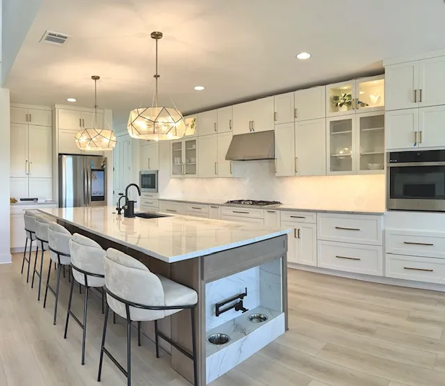 Customized white kitchen remodel by Cabinet IQ