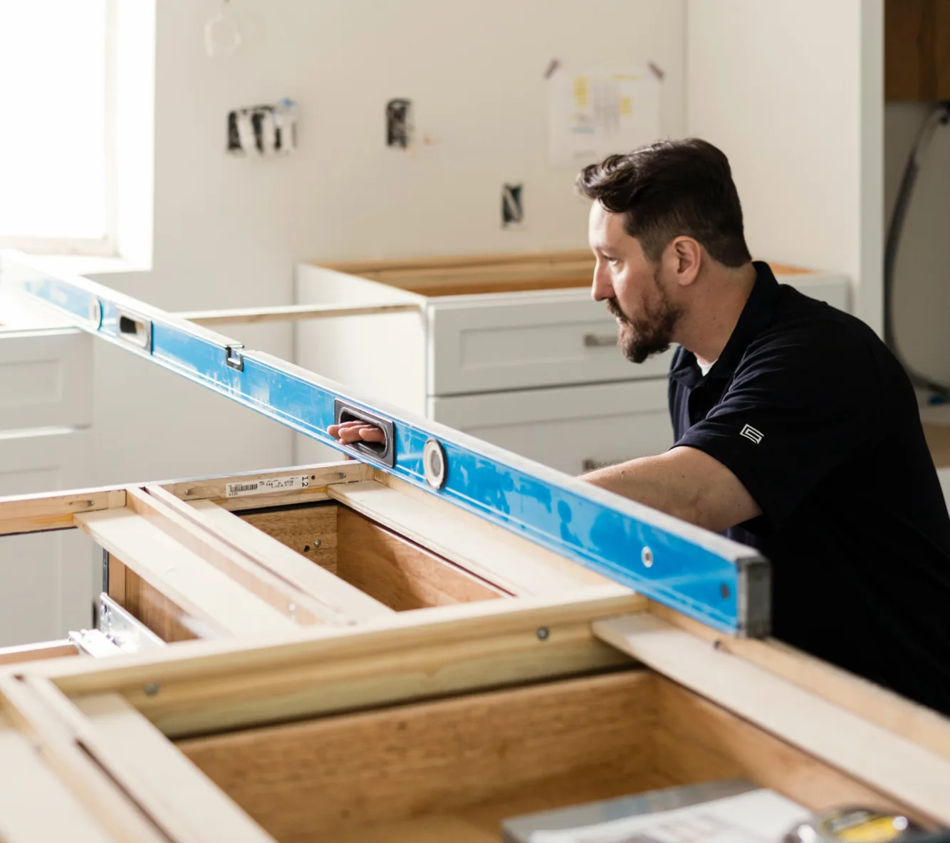 Custom cabinet installation