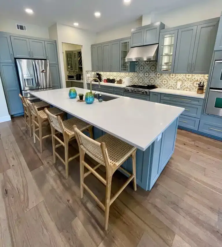 open floor plan kitche for social interaction, cabinet iq