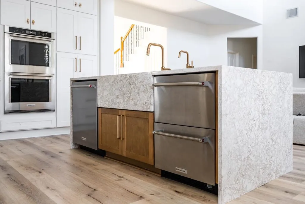 How a Waterfall Island Can Fit in Your Kitchen Design