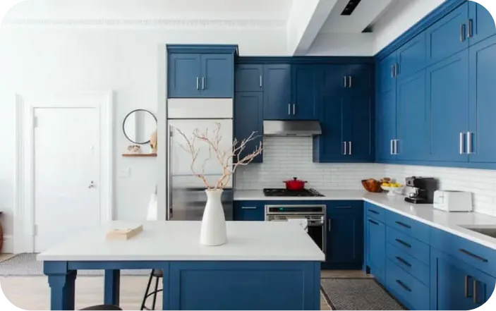 Blue kitchen cabinet cabinet iq