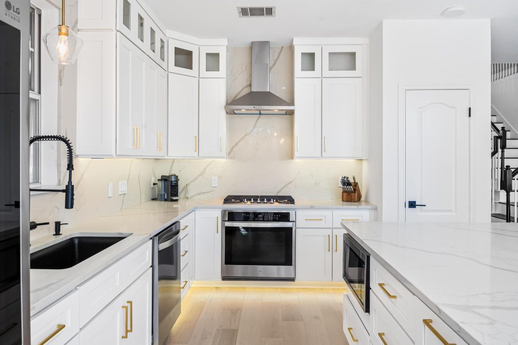 Modern kitchen with white cabinets Cabinet IQ